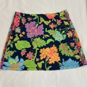 Gretchen Scott Skippy Skort in Navy Blue with Bright Colorful Glorious - Size L